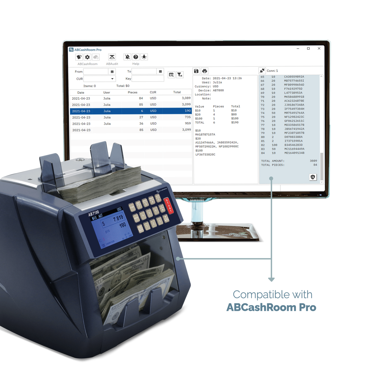 AB7100 Enterprise Mixed Bill Value Counter