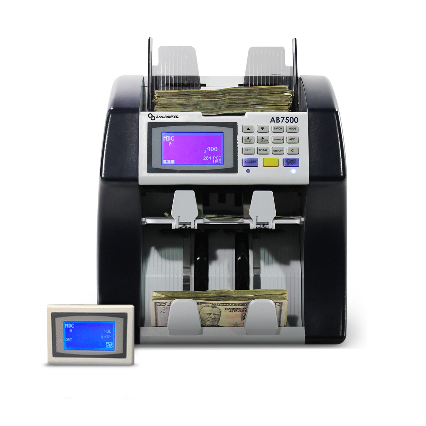 AB7500 Valorizadora de Billetes Mixtos Doble Bolsillo